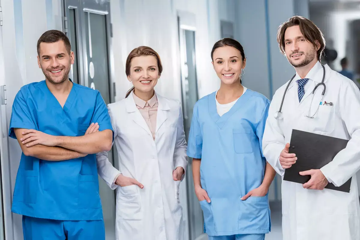 doctors-and-nurses-looking-at-camera