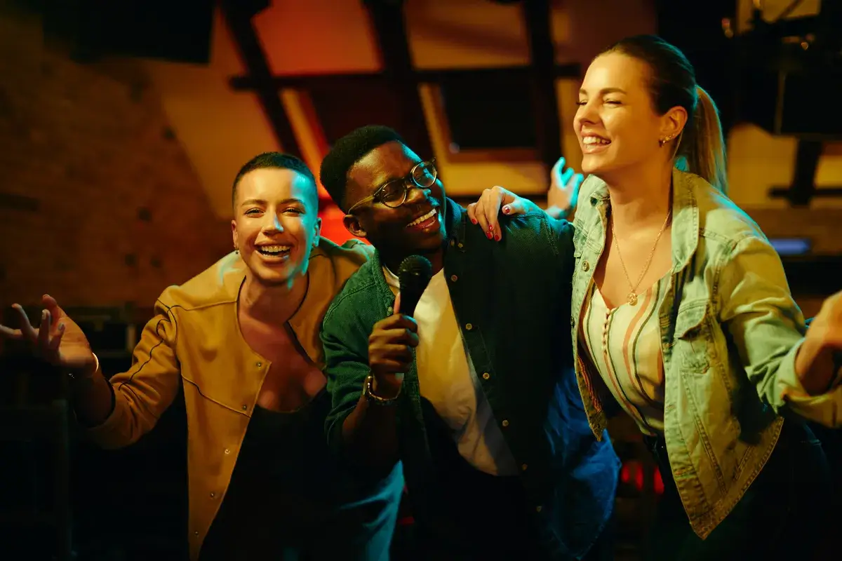 cheerful-african-american-man-singing