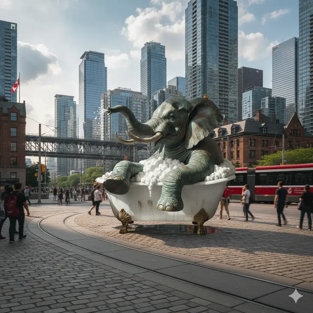 elefante en una bañera