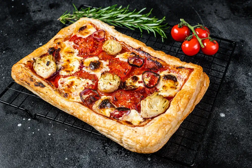 homemade-puff-pastry-pizza-with-salami-mozzarella