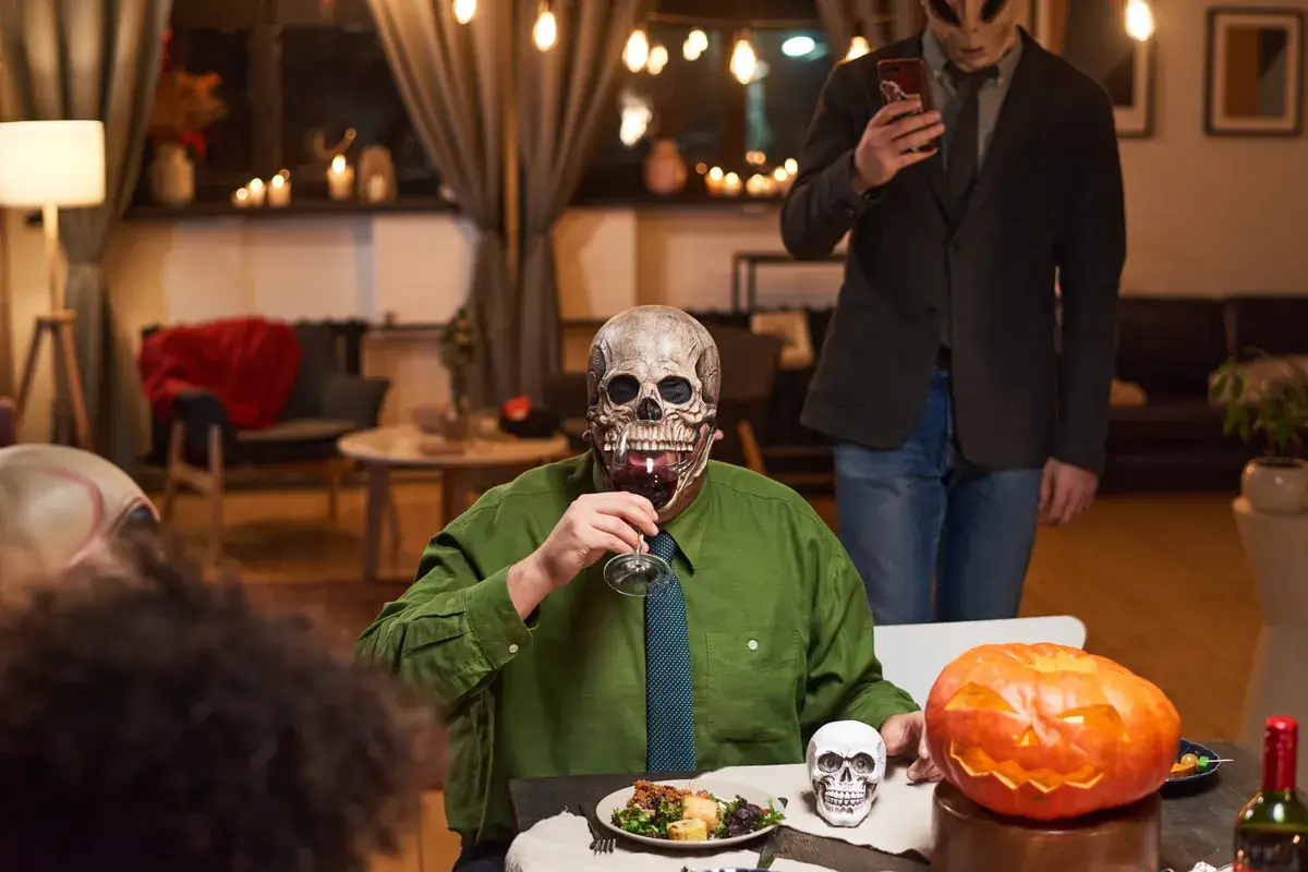 man-visiting-halloween-party-at-home