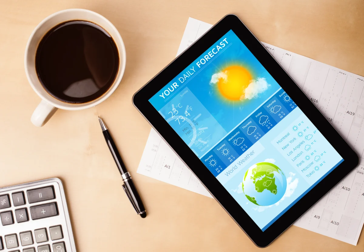 office-desk-with-coffee-tablet-displaying
